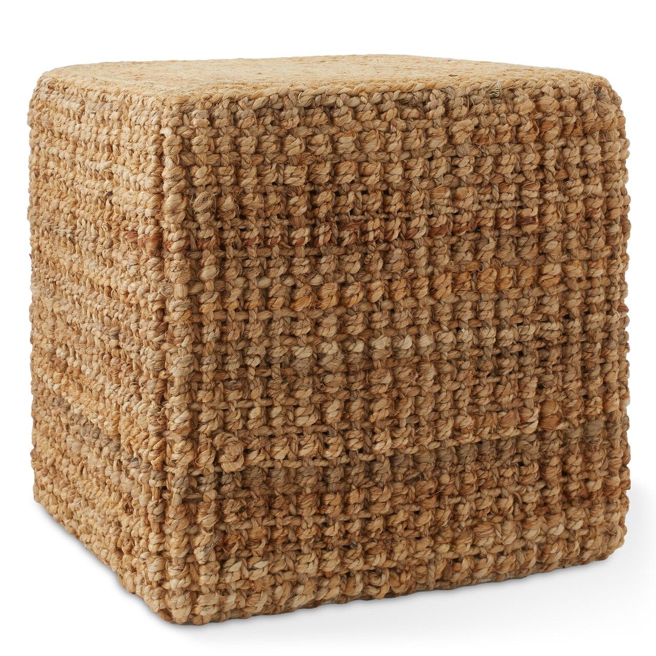 Casafield Handwoven Pouf Ottoman Footrest, Woven Seagrass Ottoman, Decorative Indoor Boho Home Accent for Living Room